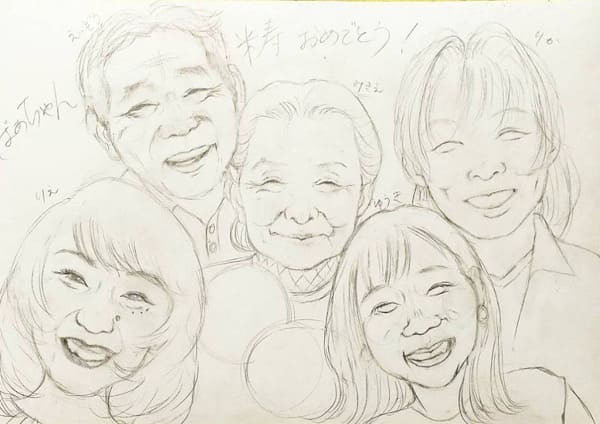 似顔絵の下書き