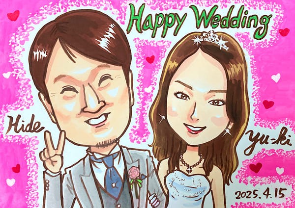 イケイケな似顔絵ウェルカムボード